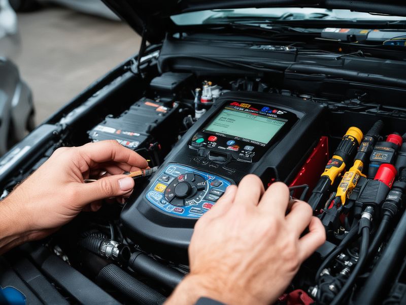 Professional engine diagnostics equipment and computer scanning tools
