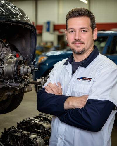 Automotive electrical specialist Mike Thompson testing vehicle electrical systems and components